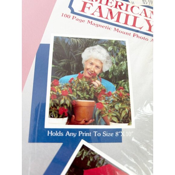 VTG American Family 100 Pg Magnetic Mount Photo Album USA Pink -Up To 8x10s-New - Picture 3 of 7